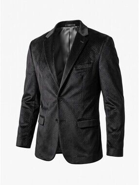 Soul of London Blazer Men’s 42R Black Velvet Sport Coat Jacket Lined